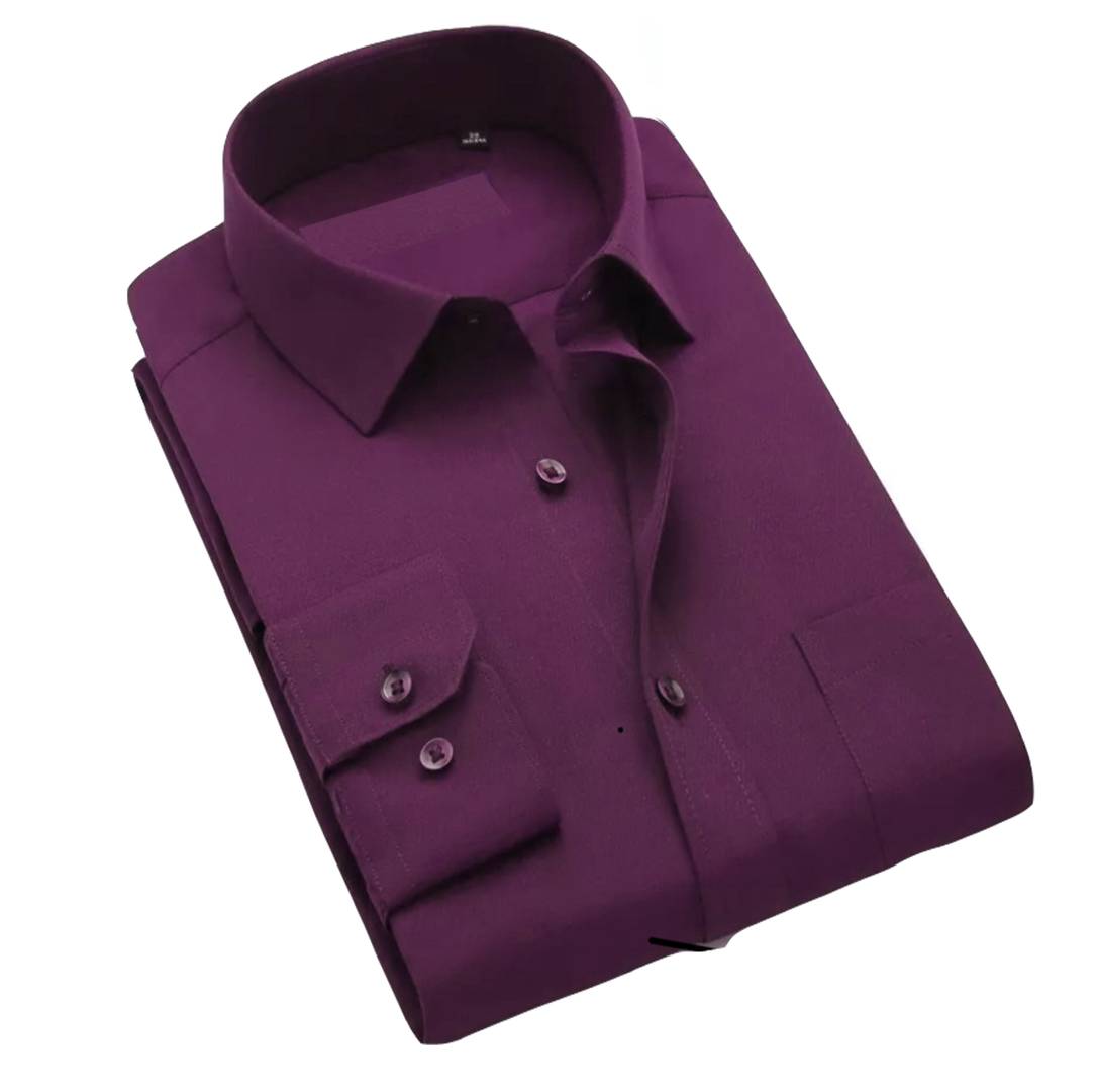 Purple Cotton Long Sleeve Formal Shirt ...